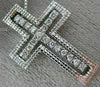 ESTATE .45CT DIAMOND 18KT WHITE GOLD 3D HANDCRAFTED FLOATING CROSS PENDANT 11430