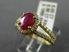 ESTATE 1.55CT DIAMOND & AAA RUBY 14KT YELLOW GOLD 3D FILIGREE ENGAGEMENT RING