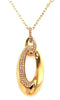 ESTATE .47CT DIAMOND 18KT YELLOW GOLD 3D CLASSIC OVAL LOVE KNOT FLOATING PENDANT
