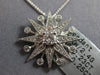 LARGE .48CT DIAMOND 18KT WHITE GOLD 3D SOLITAIRE SUNBURST STAR FLOATING PENDANT
