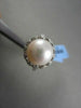 ESTATE 18KT WHITE GOLD AAA 11MM NATURAL SOUTH SEA PEARL & DIAMOND RING BEAUTIFUL