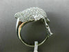 ESTATE 1.82CT DIAMOND 14KT WHITE GOLD 3D HANDCRAFTED HAPPY DOLPHIN FUN RING