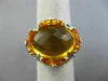 25.2CT WHITE CHOCOLATE FANCY DIAMOND AAA SAPPHIRE & CITRINE 14K YELLOW GOLD RING