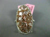ESTATE LARGE 5.02CT WHITE & PINK DIAMOND 18KT GOLD MULTI SHAPE OVAL CLUSTER RING