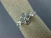ESTATE .60CT DIAMOND 18KT WHITE GOLD 3D ROUND FOUR LEAF CLOVER FLOWER LOVE RING