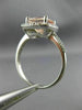 LARGE 2.14CT AAA WHITE SAPPHIRE & MORGANITE 14KT WHITE GOLD HALO ENGAGEMENT RING