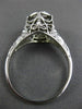 ANTIQUE LARGE .70CT DIAMOND 18KT WHITE GOLD 3D FILIGREE ENGAGEMENT RING #25806