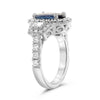 ESTATE LARGE 4.84CT DIAMOND & AAA SAPPHIRE PLATINUM OVAL & ROUND ENGAGEMENT RING
