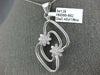 ESTATE LARGE .45CT DIAMOND 18KT WHITE GOLD 3D DOUBLE FLOWER FUN PENDANT