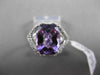 ANTIQUE LARGE 4.36CTW DIAMOND & AAA EXTRA FACET AMETHYST 14KT WHITE GOLD RING