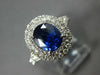 WIDE 2.66CT DIAMOND & AAA SAPPHIRE 18KT WHITE GOLD OVAL FILIGREE ENGAGEMENT RING