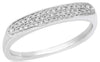 ESTATE .15CT DIAMOND 14KT WHITE GOLD 3D 3 ROW CLASSIC PAVE BAR RING