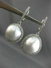 ESTATE .64CT DIAMOND & AAA SOUTH SEA PEARL 18KT WHITE GOLD HALO HANGING EARRINGS