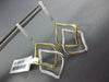 ESTATE .42CT DIAMOND 18KT 2 TONE GOLD 3D DOUBLE LEAF CLASSIC HANGING EARRINGS