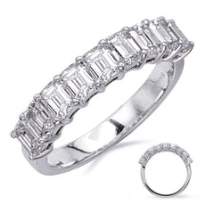 1.7CT DIAMOND 14KT WHITE GOLD EMERLAD CUT SHARED PRONG WEDDING ANNIVERSARY RING