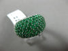 ESTATE LARGE 3.65CT DIAMOND & EMERALD 14K WHITE GOLD MULTI ROW FILIGREE FUN RING