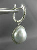 ESTATE .64CT DIAMOND & AAA SOUTH SEA PEARL 18KT WHITE GOLD HALO HANGING EARRINGS