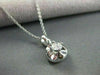 ESTATE .35CT ROUND DIAMOND 18KT WHITE GOLD SOLITAIRE FLOWER PENDANT CHAIN #10017