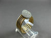ESTATE .31CT DIAMOND 18KT WHITE & ROSE GOLD 3D CIRCULAR MULTI BAND PAVE FUN RING