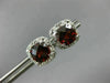 ESTATE 1.88CT DIAMOND & GARNET 14KT WHITE GOLD CLASSIC SQUARE HALO STUD EARRINGS