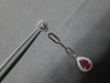 .78CT DIAMOND & AAA RUBY 14K WHITE GOLD PEAR SHAPE & ROUND HALO HANGING EARRINGS