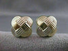 ESTATE 18KT TRI WHITE ROSE YELLOW GOLD OMEGA CLIP FILIGREE KNOT EARRINGS #21065