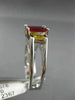 ESTATE 1.56CT RUBY & YELLOW SAPPHIRE 14KT WHITE GOLD 3D 3 STONE ENGAGEMENT RING