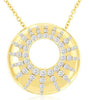 .60CT DIAMOND 14K YELLOW GOLD 3D ETOILE CIRCLE OF LIFE SUNBURST FLOATING PENDANT