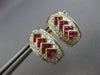 LARGE 1.66CT DIAMOND & AAA RUBY 14KT 2 TONE GOLD CLIP ON HANGING EARRINGS #28040