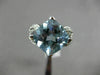 ESTATE LARGE 7.69CT DIAMOND & AAA BLUE TOPAZ 14KT WHITE GOLD 3D SQUARE RING