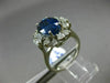 ANTIQUE 5.56CT DIAMOND & AAA OVAL SAPPHIRE 14KT WHITE GOLD 3D ENGAGEMENT RING