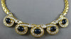 LARGE & LONG 16.0CT DIAMOND & AAA SAPPHIRE 18KT YELLOW GOLD LOVE KNOT NECKLACE