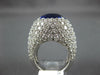 ESTATE EXTRA LARGE 15.0CT DIAMOND & AAA TANZANITE 18KT WHITE GOLD OVAL PAVE RING