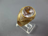 EXTRA LARGE 6.92CT DIAMOND & AAA PINK QUARTZ 14KT YELLOW GOLD FLOWER BEZEL RING