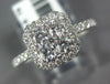 ESTATE .75CT DIAMOND 14KT WHITE GOLD ROUND CLUSTER SQUARE HALO OCTAGON FUN RING