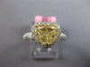 ESTATE LARGE 2.71CT WHITE & FANCY YELLOW DIAMOND 18K 2 TONE GOLD ENGAGEMENT RING