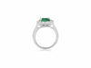 LARGE 4.6CT DIAMOND & AAA COLOMBIAN EMERALD 18K 2 TONE GOLD HALO ENGAGEMENT RING