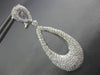 ESTATE LARGE 2.90CT DIAMOND 18K WHITE GOLD 3D TEAR DROP CLIP ON HANGING EARRINGS