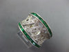 LARGE 1.98CT DIAMOND & AAA EMERALD 14KT WHITE GOLD CRISS CROSS ANNIVERSARY RING