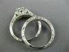 ESTATE WIDE .50CT DIAMOND 14KT WHITE GOLD 3D ROUND FILIGREE ENGAGEMENT RING SET