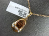 ESTATE LARGE .06CT DIAMOND 14KT ROSE GOLD 3D BABY GIRL SHOE FUN FLOATING PENDANT