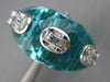 LARGE 25.20CT DIAMOND & AAA BLUE TOPAZ DOME SHAPE 18KT WHITE GOLD OVAL FUN RING