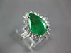 CERTIFIED LARGE 3.4CT DIAMOND & AAA EMERALD 14K WHITE GOLD ENGAGEMENT RING 27283