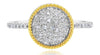 ESTATE .20CT DIAMOND 14KT WHITE GOLD 3D ROUND CLASSIC PAVE GEOMETRICAL FUN RING