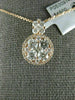 ESTATE LARGE 1.26CT DIAMOND 18KT ROSE GOLD CLASSIC CLUSTER CIRCULAR HALO PENDANT