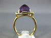 LARGE 8.95CT DIAMOND & AAA AMETHYST 14KT YELLOW GOLD 3D PYRAMID SQUARE FUN RING