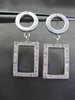 ESTATE .46CT DIAMOND 14KT WHITE GOLD 3D CIRCLE & RECTANGULAR HANGING EARRINGS