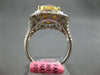 EXTRA LARGE GIA 7.65CT WHITE PINK & FANCY YELLOW DIAMOND 18K 2 TONE GOLD 3D RING