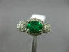 ESTATE LARGE 3.79CT DIAMOND & AAA EMERALD PLATINUM 3D OVAL PAVE ANNIVERSARY RING