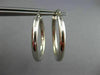 ESTATE LARGE 14KT WHITE GOLD 3D CLASSIC SHINY HANGING HOOP EARRINGS 3mm #25677